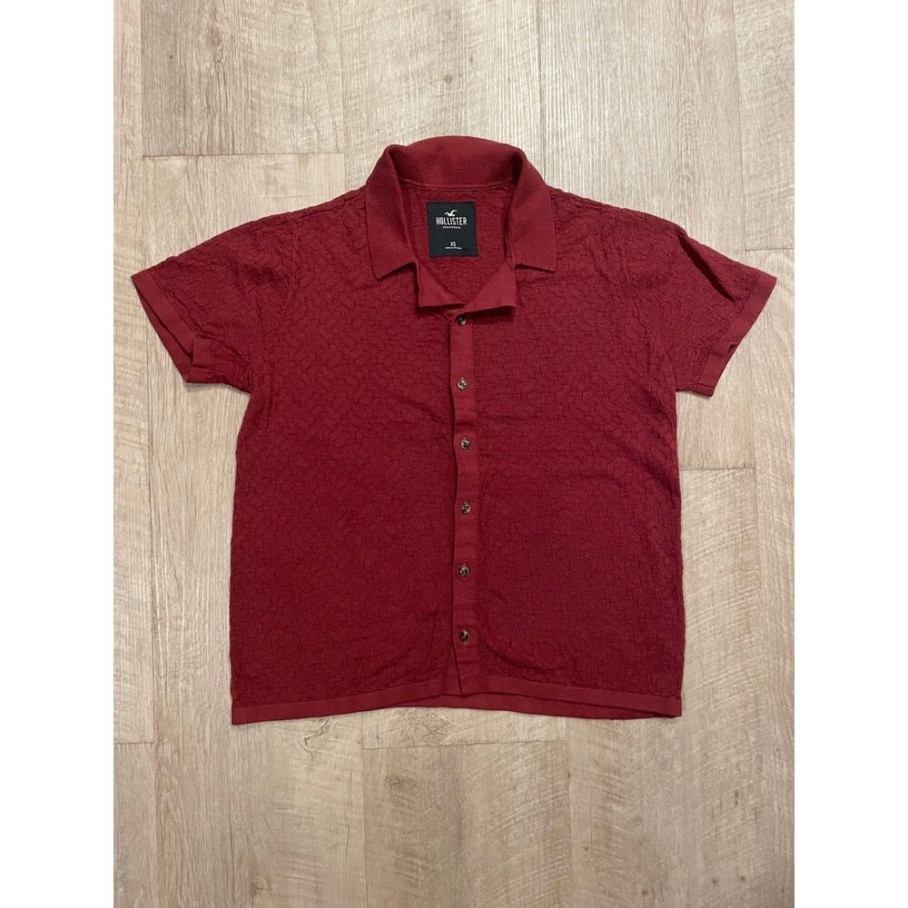 Hollister dark red sweater polo, size XS
